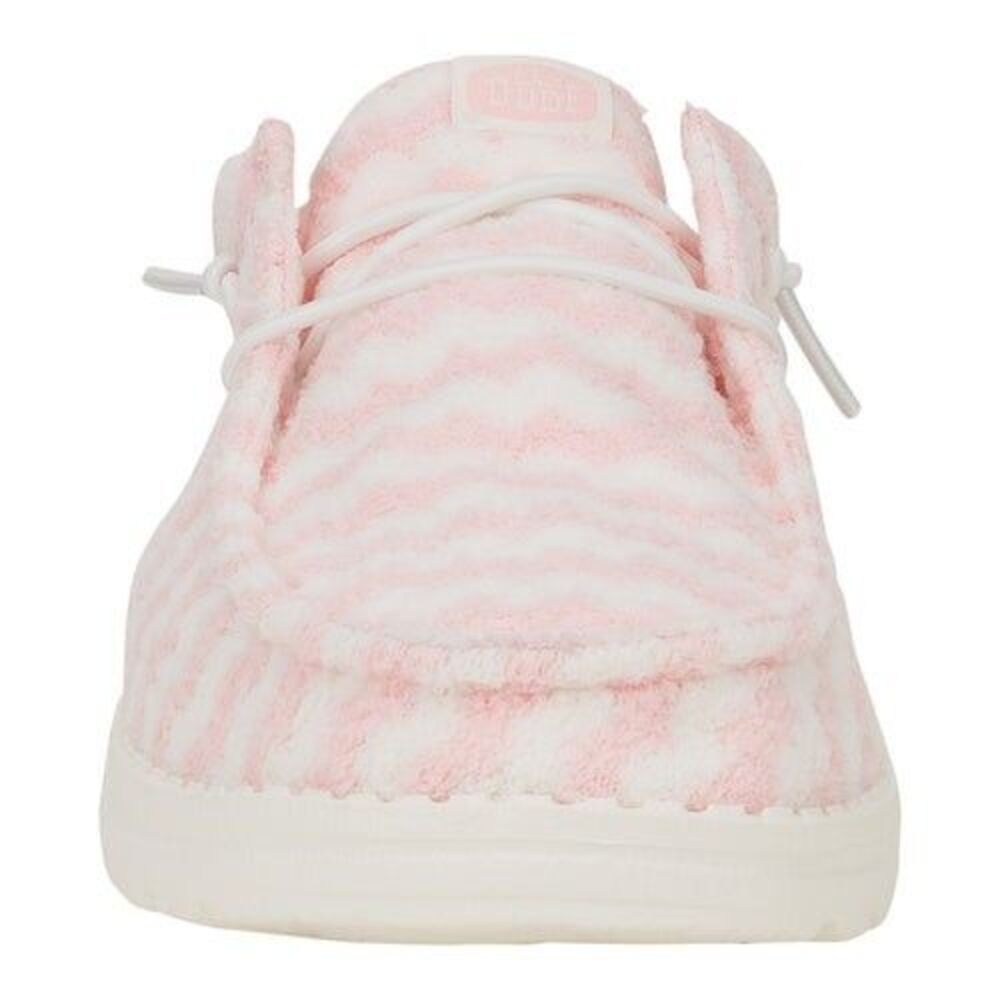 Hey Dude Women’s Wendy Slip Terry Stripe Pink White Size 11 Casual Comfort - Picture 4 of 7